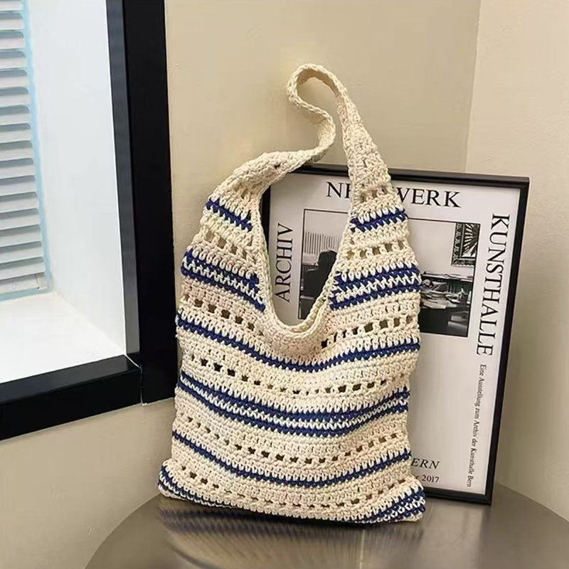 Crocheted Tote Bag with Large Interior Bowlift
