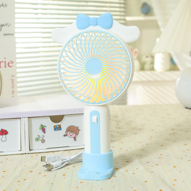 Ladies Portable Hand Fan with USB Connection and LED Lighting Bowlift