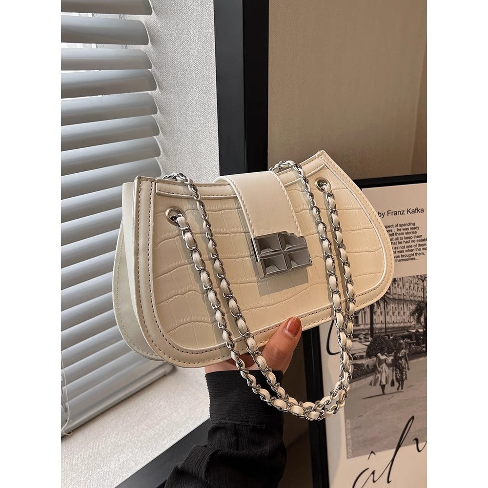 Crocodile-Embossed Evening Handbag Bowlift