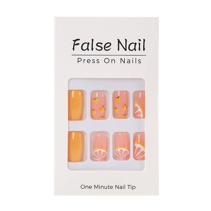Artificial Nail Set with Fruity Lemon Design Bowlift