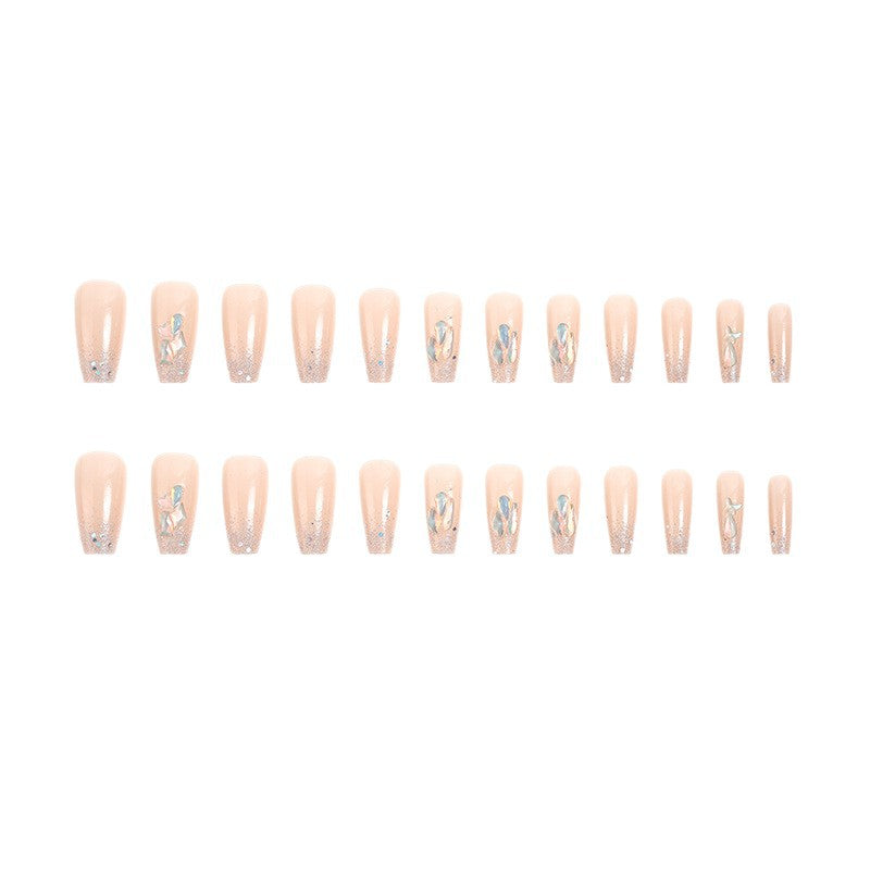 Glamorous artificial nail set with luxurious glitter elements Bowlift