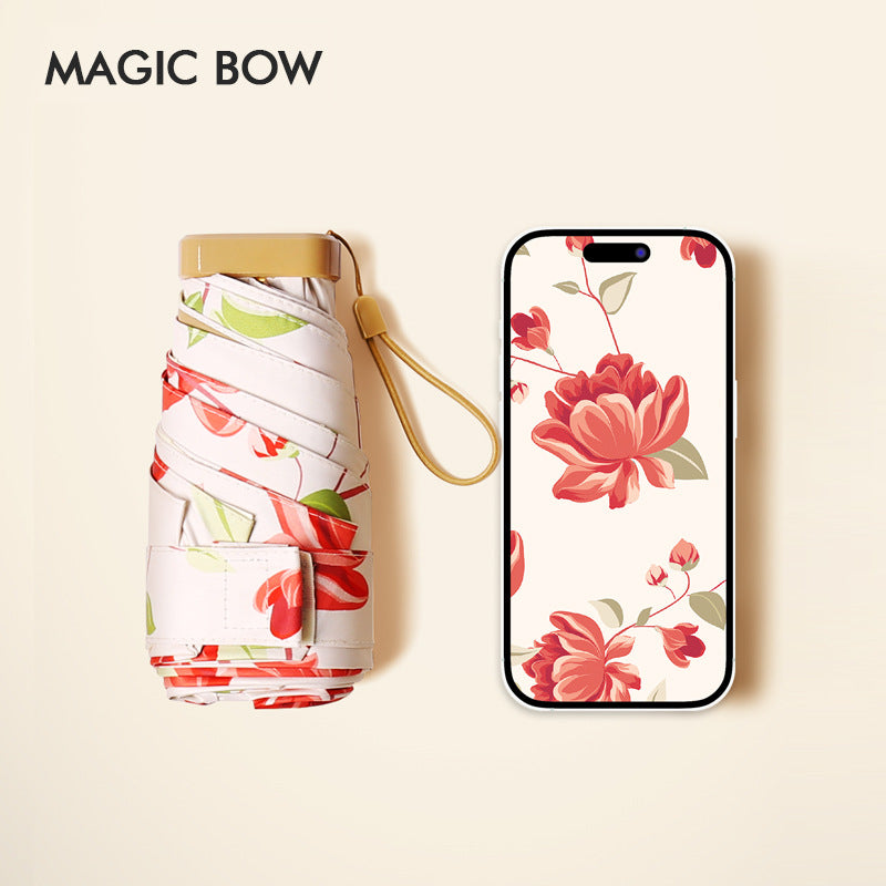 Ladies floral folding umbrella Bowlift