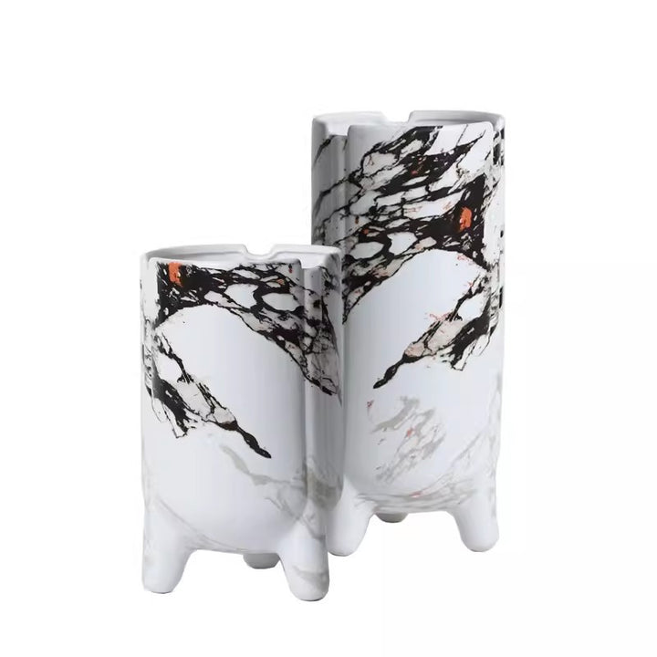 Artistic Marble-Inspired Decorative Vase