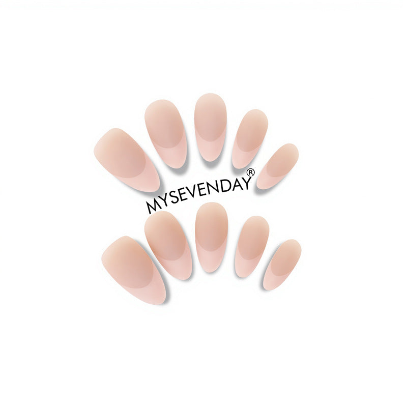Elegant Press-On Nail Set with Stylish Half-Moon Design Bowlift