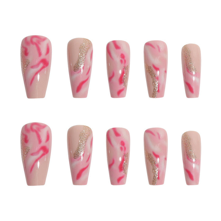 Marble Design Nail Art Bowlift
