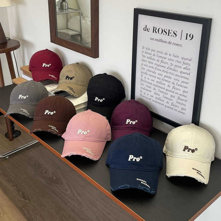 Women's Casual Distressed Embroidered Baseball Cap Bowlift
