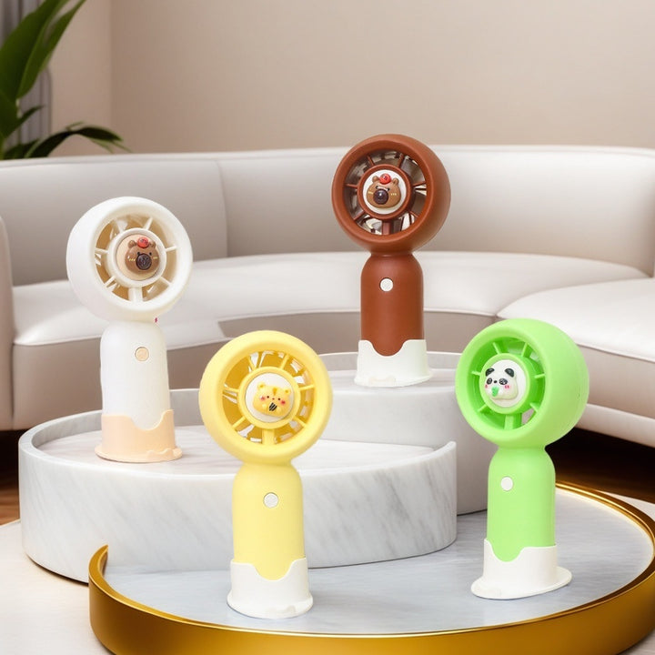 Women's Portable Handheld Fan with Cute Bear Design Bowlift