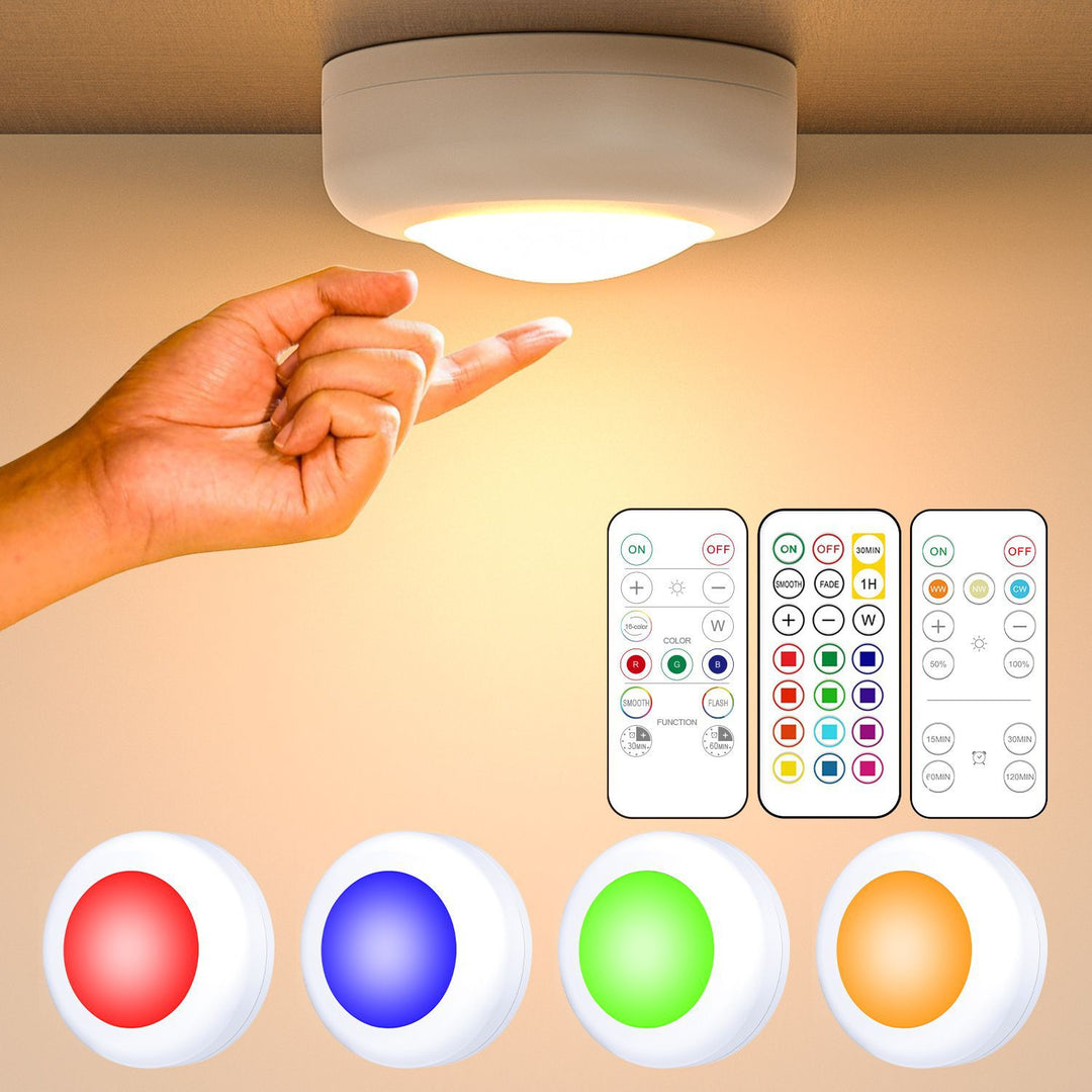 Wireless LED Under-Cabinet Puck Lights with Remote Control Bowlift