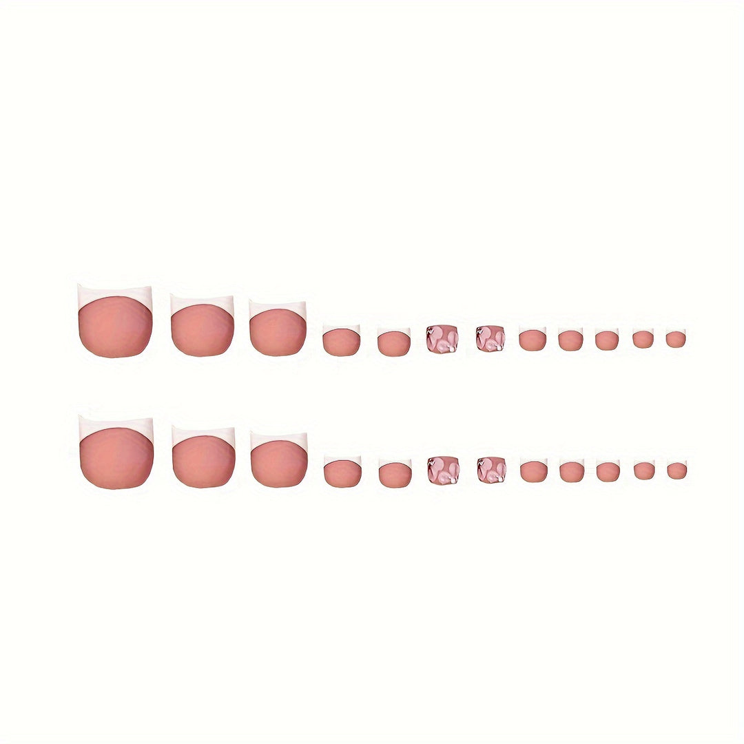 Floral French Tip Press-On Nail Set Bowlift