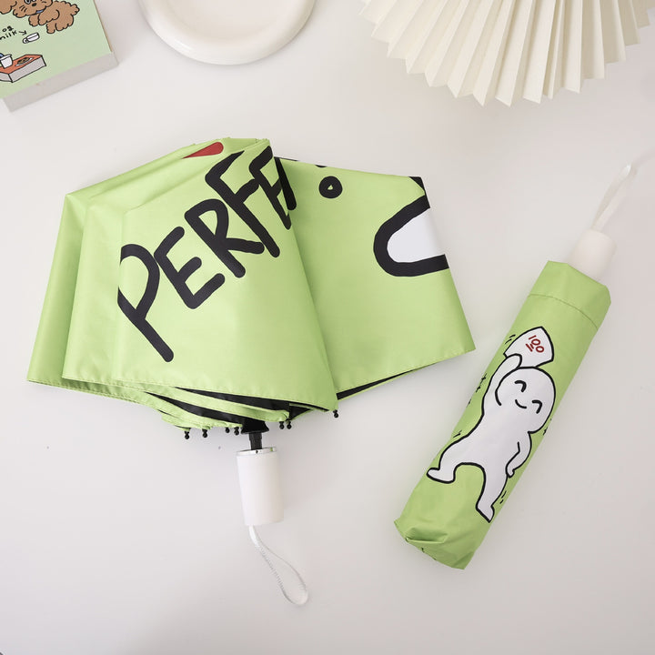 Women's Folding Umbrella with Creative Design and Practical Carrying Bag Bowlift