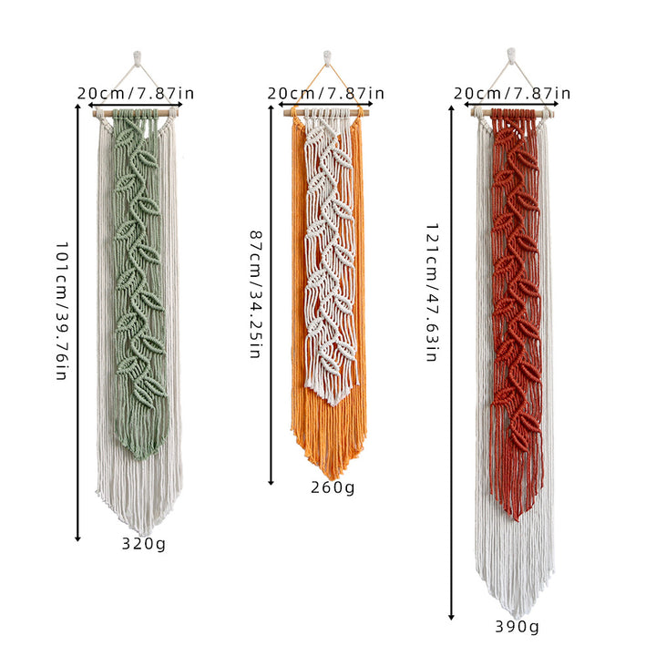 Macrame Wall Hanging with Leaf Pattern