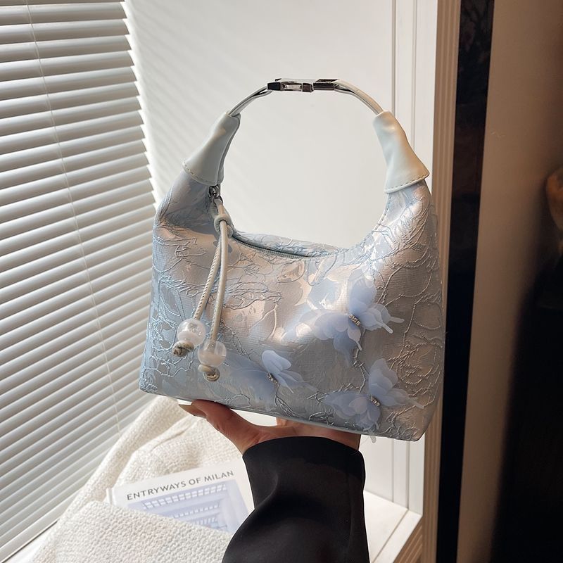Floral Embellished Hobo Bag Bowlift
