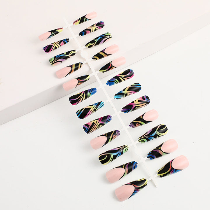 Artificial nail tips with colorful abstract design Bowlift
