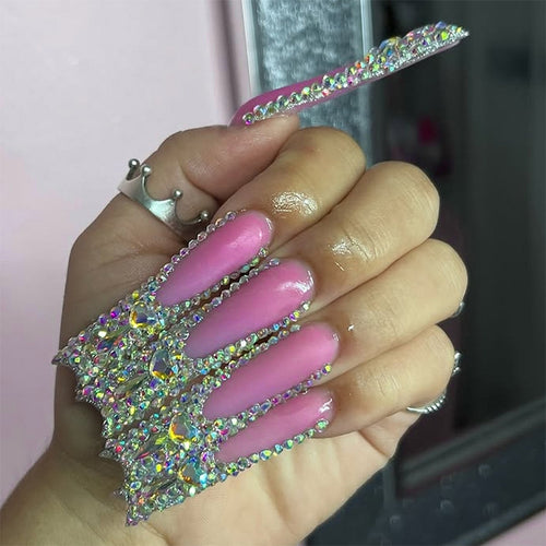 Glamorous Crystal-Embellished Press-On Nails Bowlift
