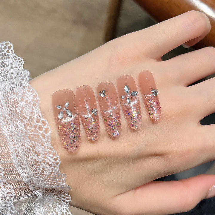 Artistic Press-On Nail Set Bowlift