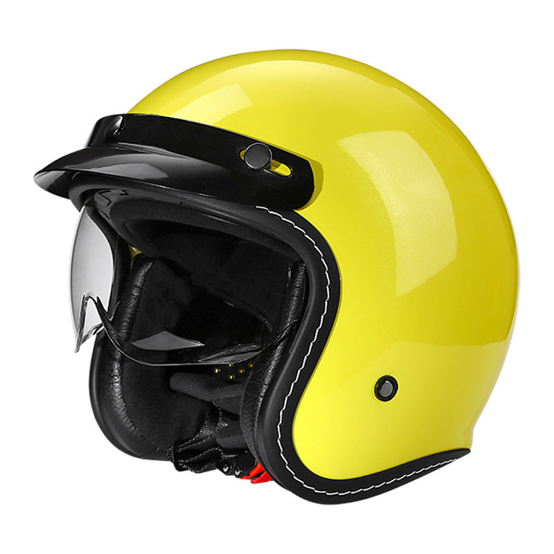 Retro Open-Face Motorcycle Helmet Bowlift