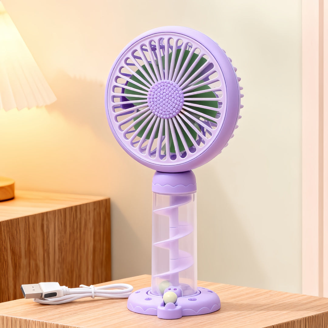 Ladies Portable Mini USB Fan with Creative Spiral Design Bowlift