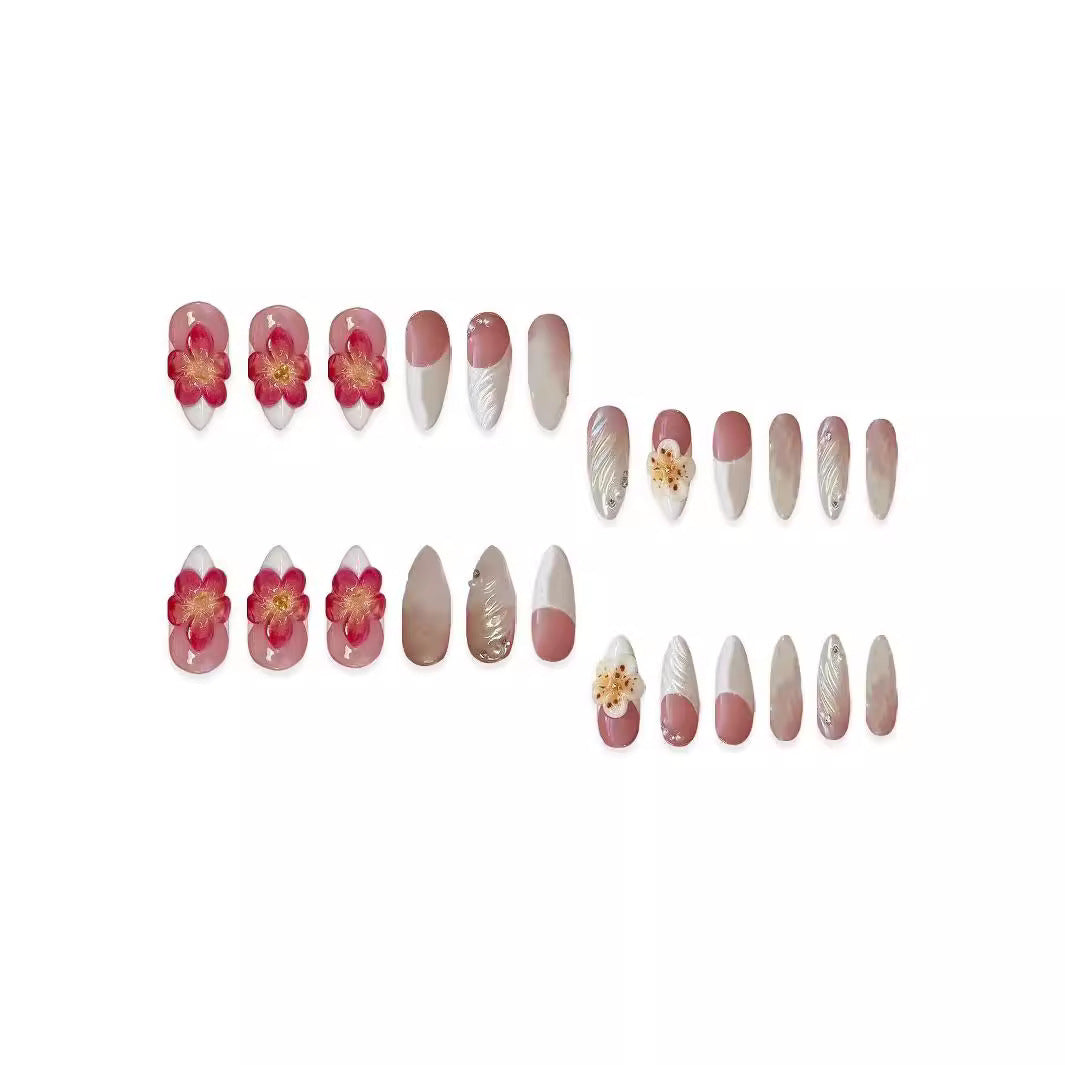 Floral 3D Acrylic Nail Enhancements Bowlift