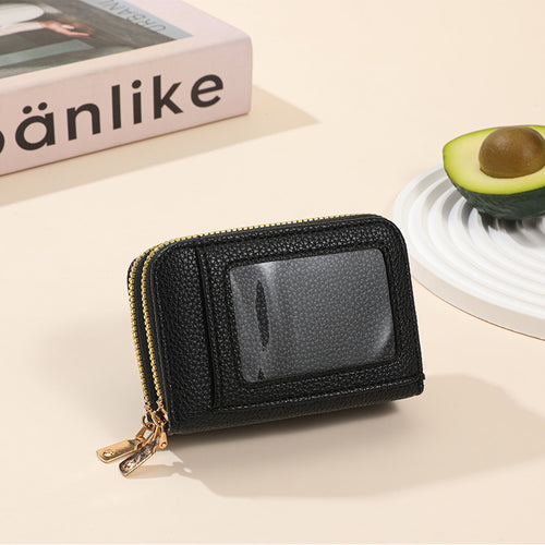 Leather Slim Zippered Coin Wallet Bowlift