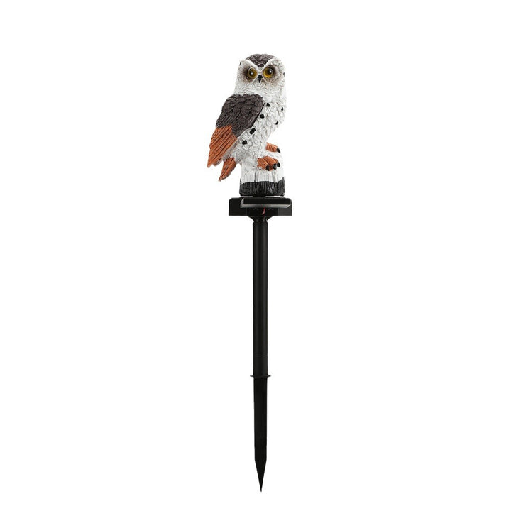 Realistic Owl Solar Garden Stake Light With LED Resin Sculpture Bowlift