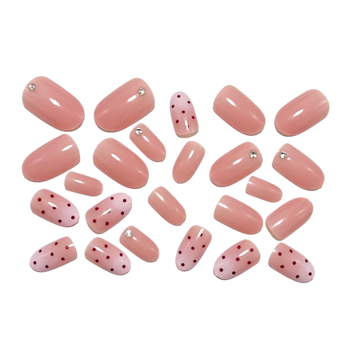 Trendy Polka Dot Design Artificial Nails Bowlift