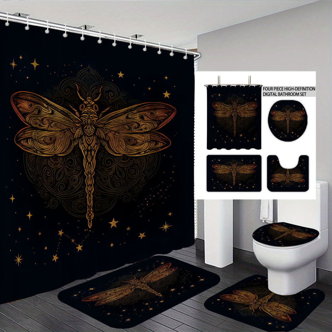 Digital Dragonfly-Themed Bathroom Set Bowlift