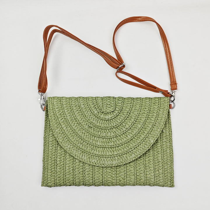 Woven Natural Material Crossbody Bag Bowlift
