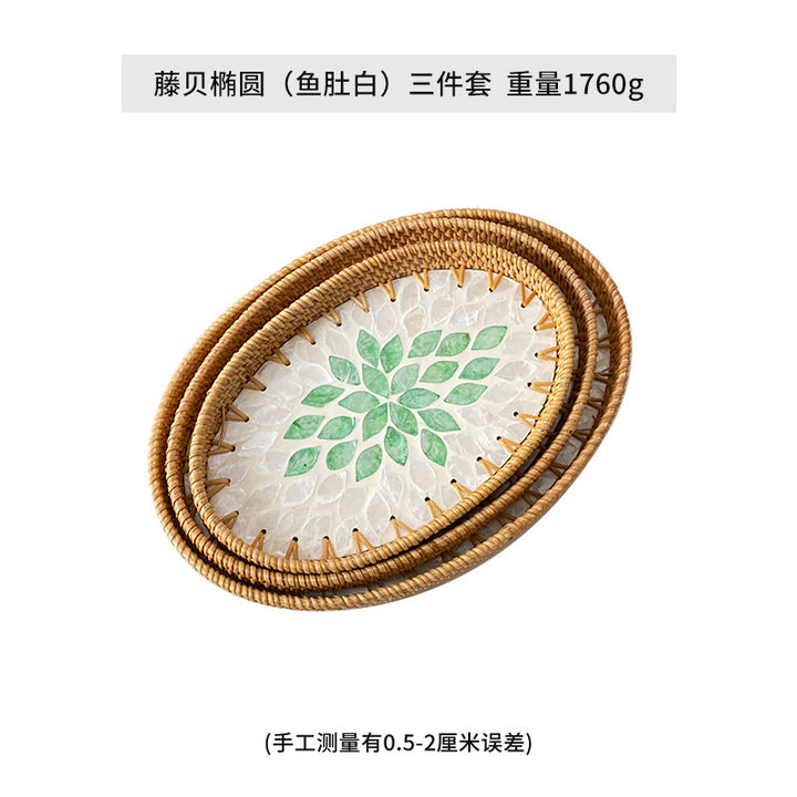 Ladies Elegant Serving Plate Set made of handwoven natural material Bowlift