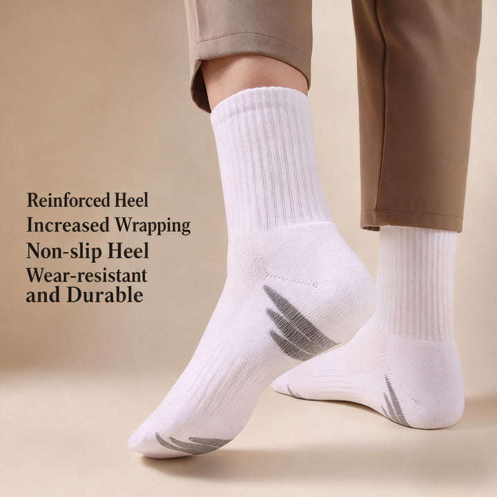 Cushioned Terry-Lined Non-Slip Grip Crew Socks with Plush Insole Bowlift