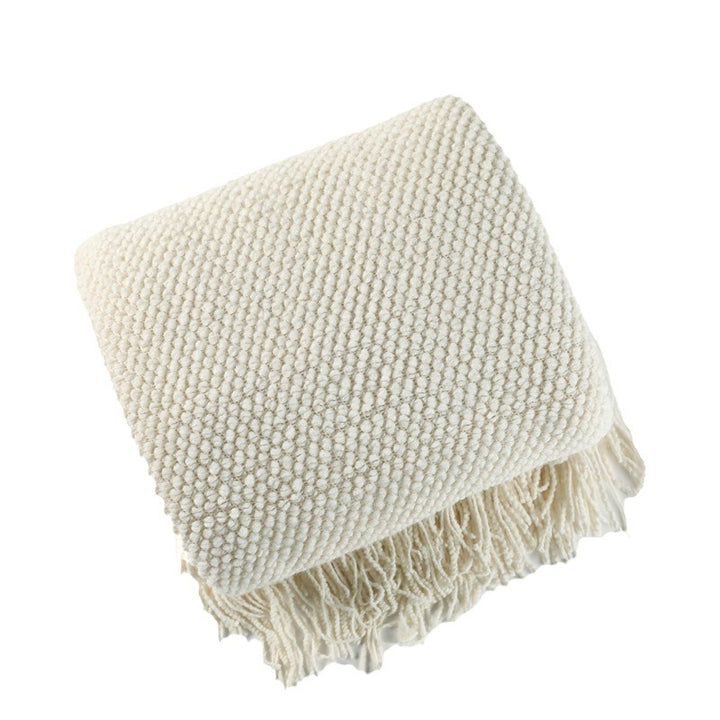 Decorative Fringe Knit Throw Blanket