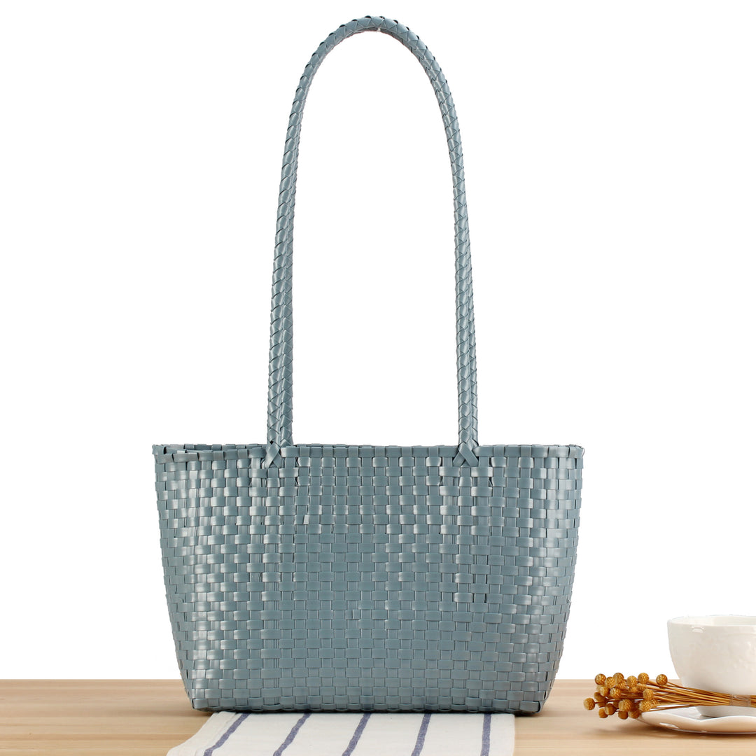 Handbag with Braided Design and Long Shoulder Straps Bowlift