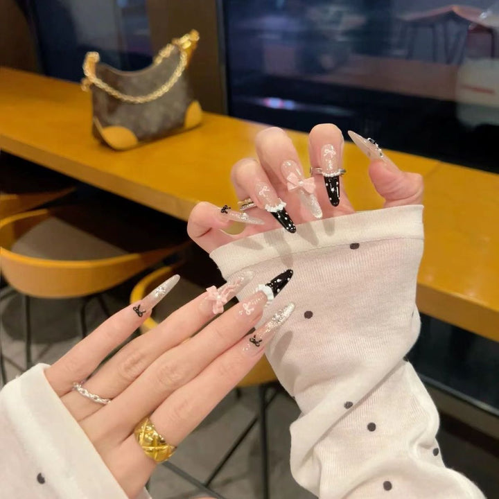 Decorative Themed Acrylic Press-On Nail Set Bowlift