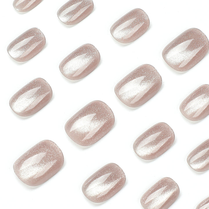 Artful Nail Extensions with Glitter Effect Bowlift