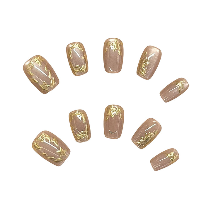 Elegant Press-On Nail Set Bowlift