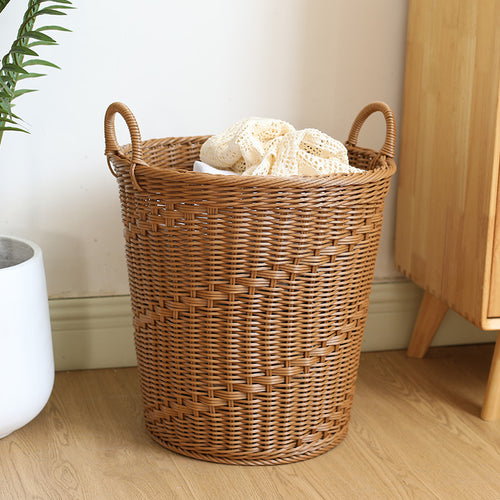 Spacious Woven Laundry Basket with Ergonomic Handles Bowlift