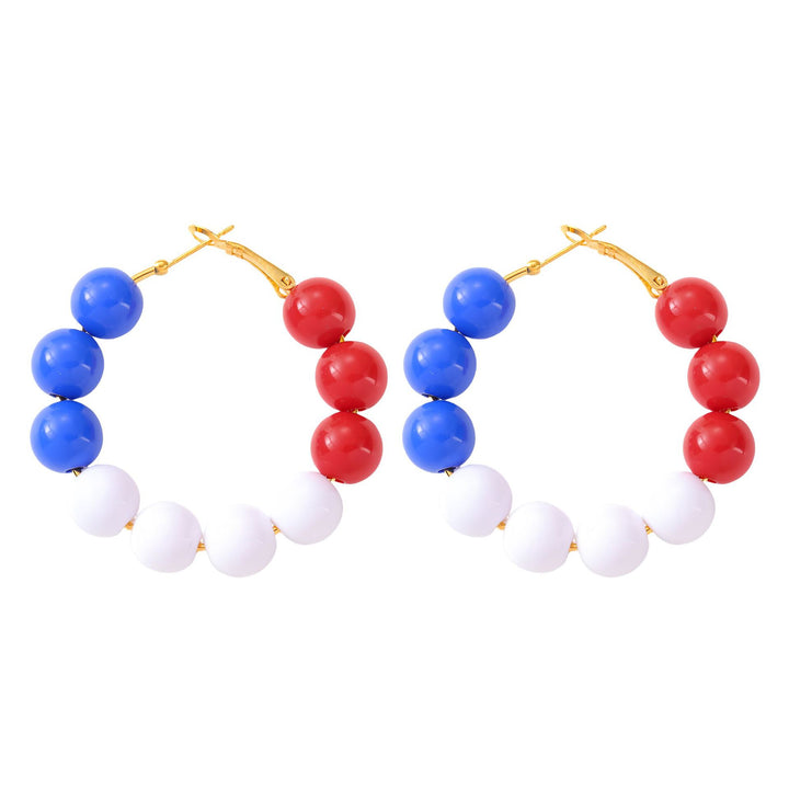 Women nan enamel horseshoe earrings with star motif and fishhook closure Bowlift
