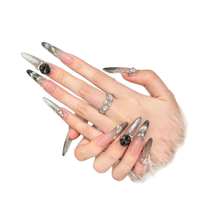 Artistic Press-On Nail Set Bowlift