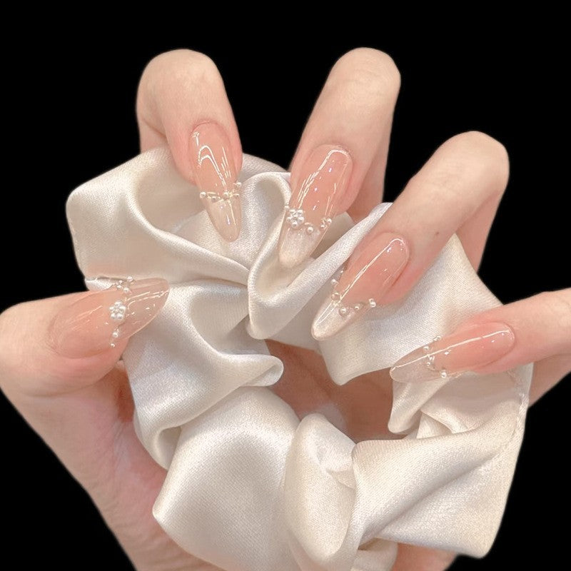 Decorative Press-On Nail Set with Glitter and Rhinestone Accents Bowlift