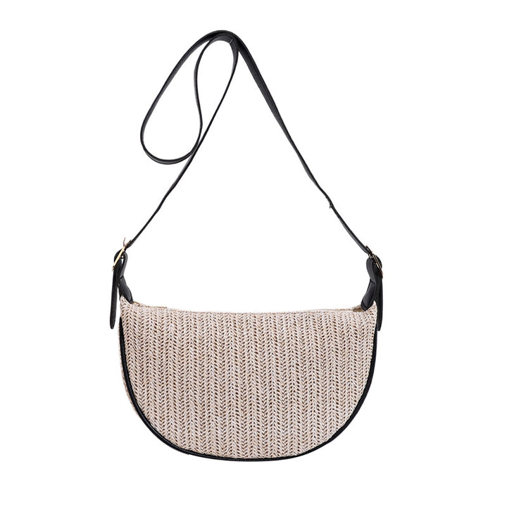 Vintage-Inspired Woven Crossbody Bag Bowlift