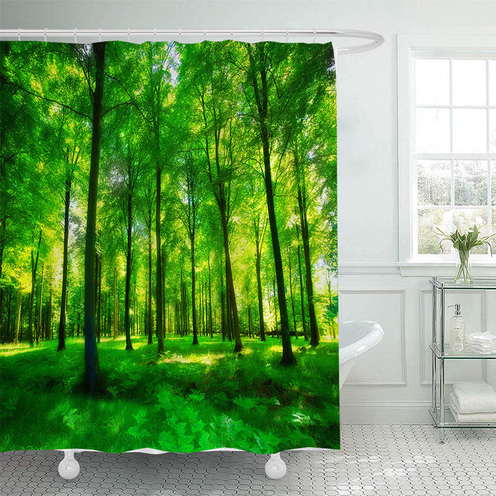 Scenic Garden Print Shower Curtain Bowlift