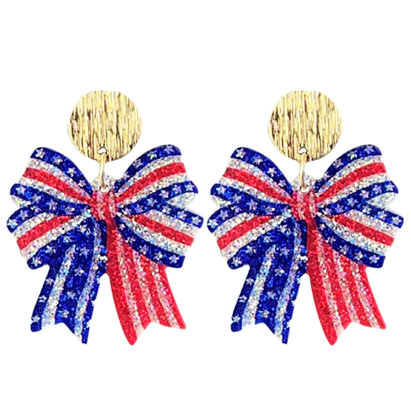 Women's shimmering statement earrings with star and fireworks design made of acrylic Bowlift