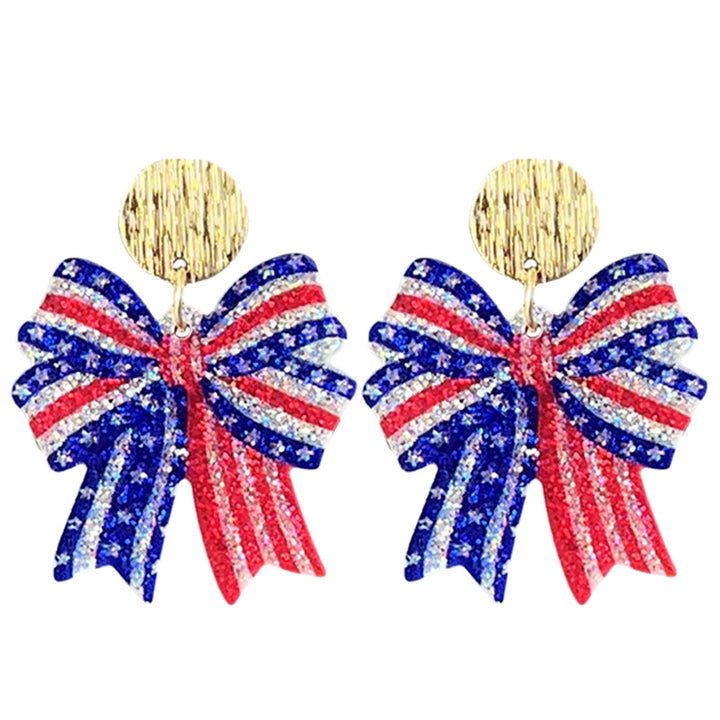 Women's shimmering statement earrings with star and fireworks design made of acrylic Bowlift