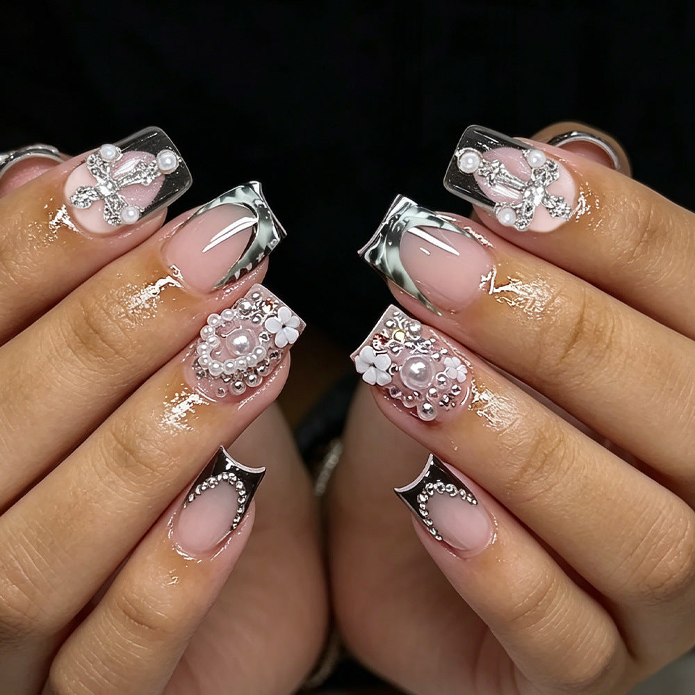 Elegant Decorative Acrylic Press-On Nail Art Bowlift