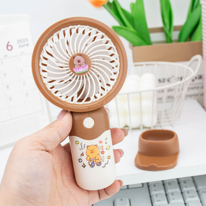 Women's portable hand fan with cute animal design Bowlift