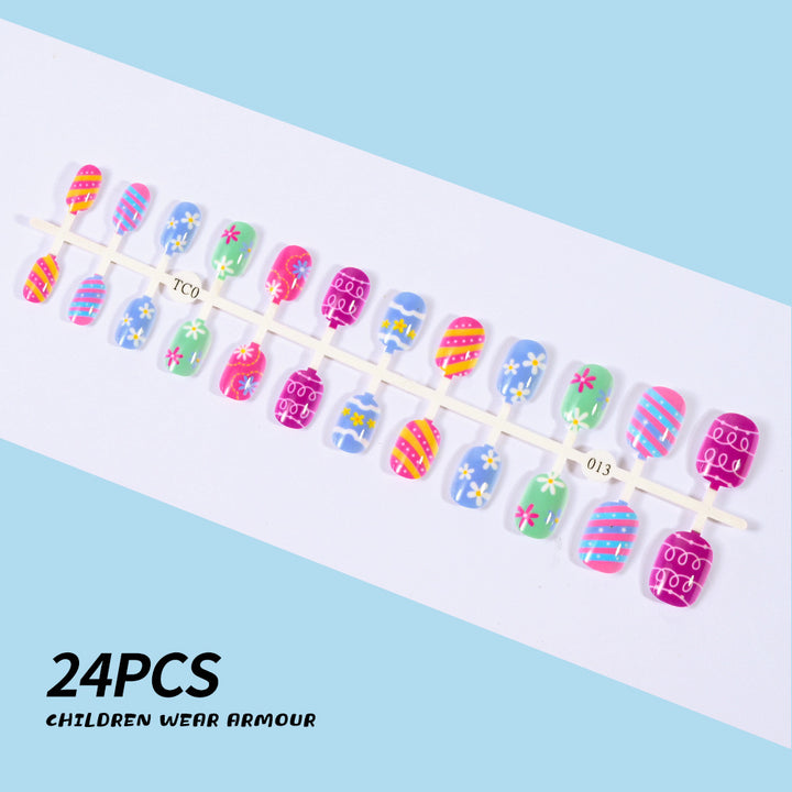 Children's Fun-Themed Press-On Nail Set Bowlift