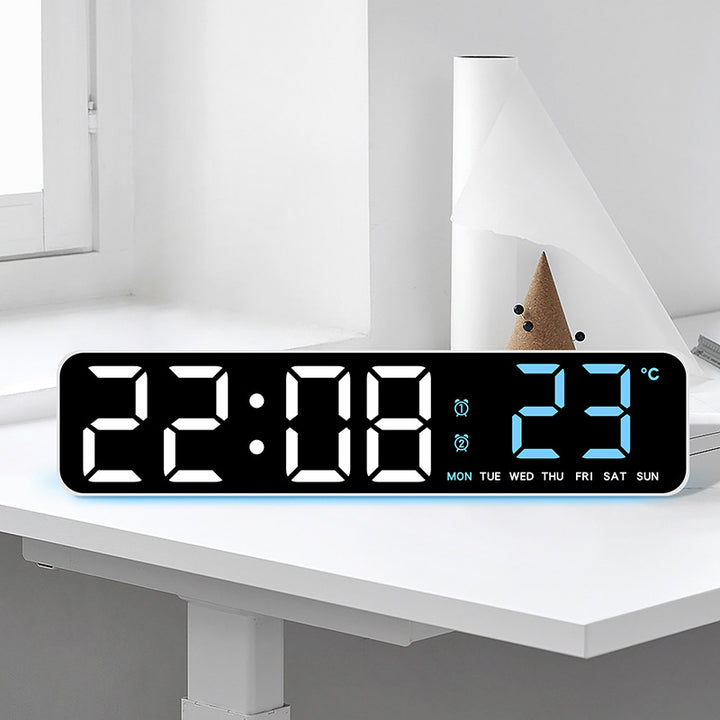 Digital LED alarm clock with temperature and day of the week digits Bowlift