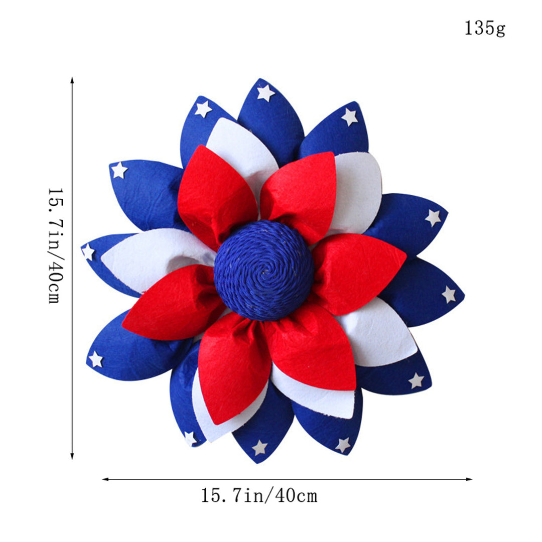 Unisex nan patriotic pom pom front door wreath with star embellishments Bowlift