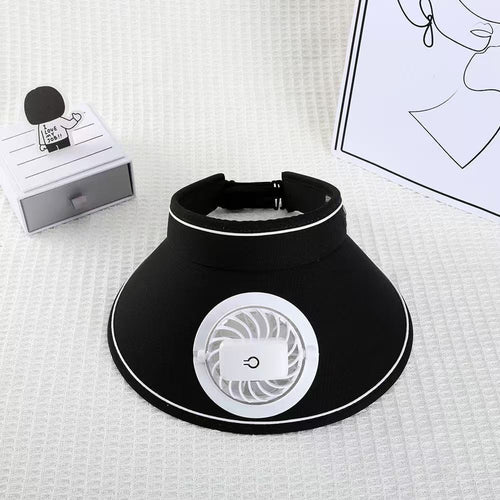 Sport Sun Visor with detachable front fan, adjustable headband and reflective piping Bowlift