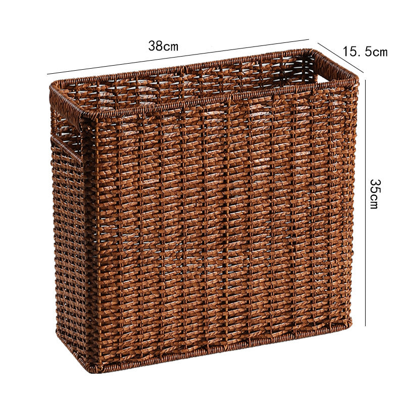 Large Woven Storage Bin with Ergonomic Cutout Handles Bowlift