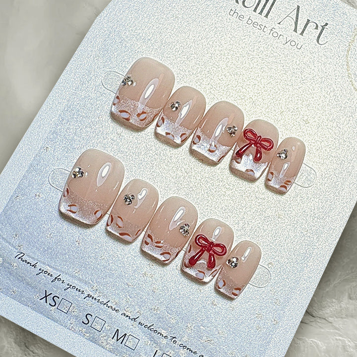 Elegant French Tip Press On Nails Bowlift